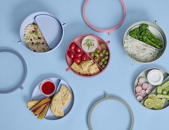 Bol bento Mepal Vita – 5 compartiments dont 3 récipients amovibles – Boîte Bento – Boîte repas salade – Sauge nordique