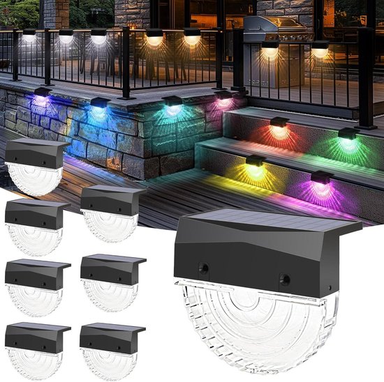 DaMohony 4 Stks LED Solar Deck Lights, Zonne-energie Stap Verlichting, IP65 Waterdichte Outdoor Tuin Pathway Patio Trappen Trappen Hek Lampen