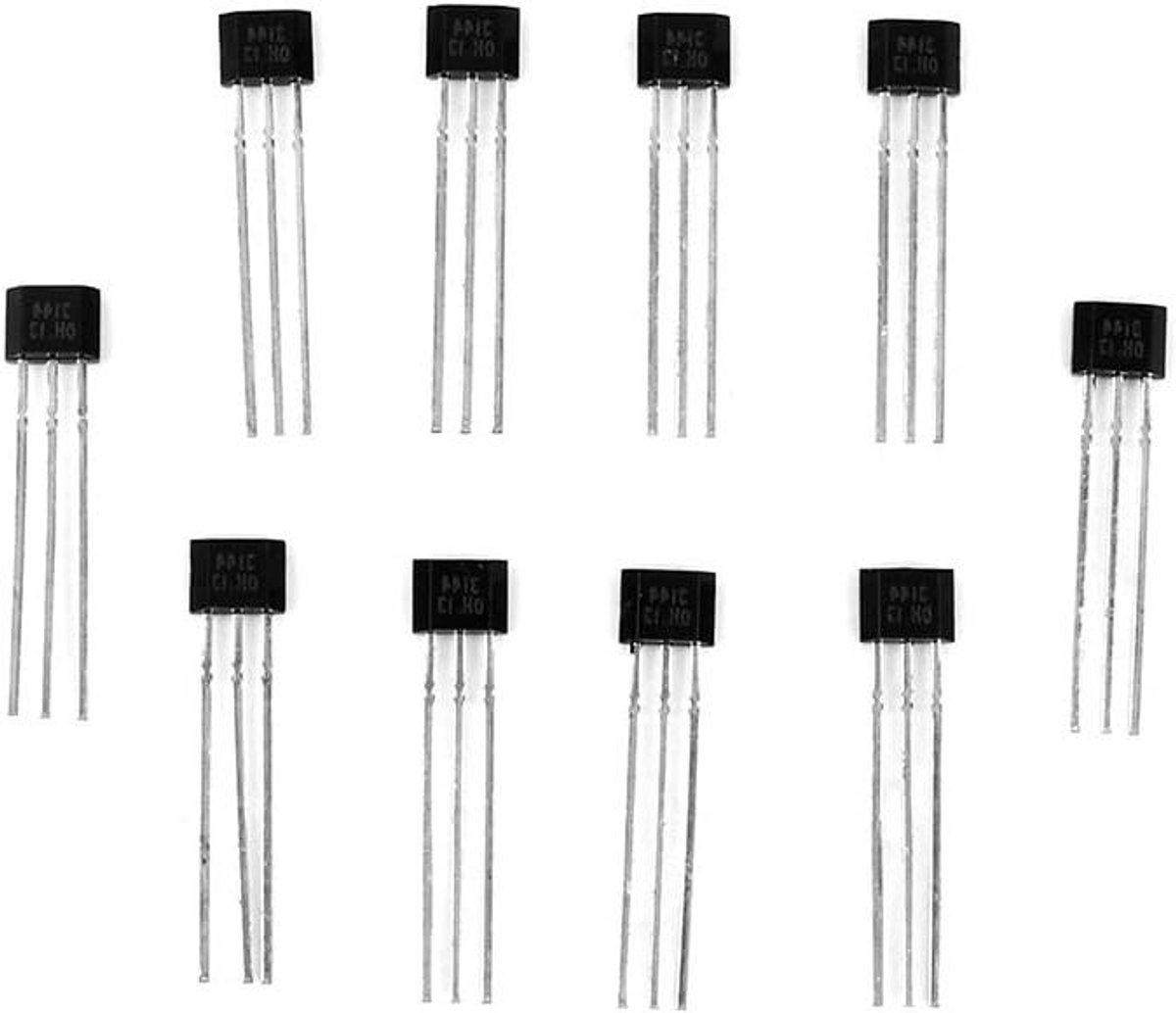 Allecto Plus - 10 stuks magnetische Hall-effectsensor schakelaar TO-92UA - Gevoelige detectie - Lineair - 3-polig - A3144 3144E OH3144E