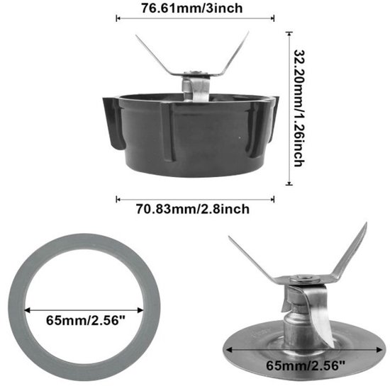 Sapcentrifuge-accessoires - Geschikt voor Oster-blenders - Blenderbak (met deksel), bevestigingsbouten, borgpen en 2 rubberen O-ringen — afbeelding 5