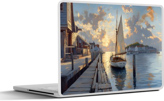 Laptop sticker - 17.3 inch - Zeilboot - Zon - Pier - Hout - 40x30cm ...