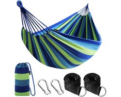 Anyoo Outdoor Cotton Hammock Multiples 210 x 150cm, Load Capacity Up to 200kg Portable with Carry Bag for Patio Yard Garden Light Green