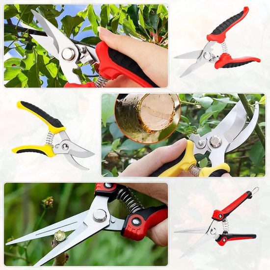 Garden Shears 3 Pieces Pruning Shears and Tree Scissors Set, Professional Plant Shears, Sharp Rose Shears, Bypass Pruning Shears for Planting, Gardening, Trimming, Garden Tools van Merkloos	 — afbeelding 5