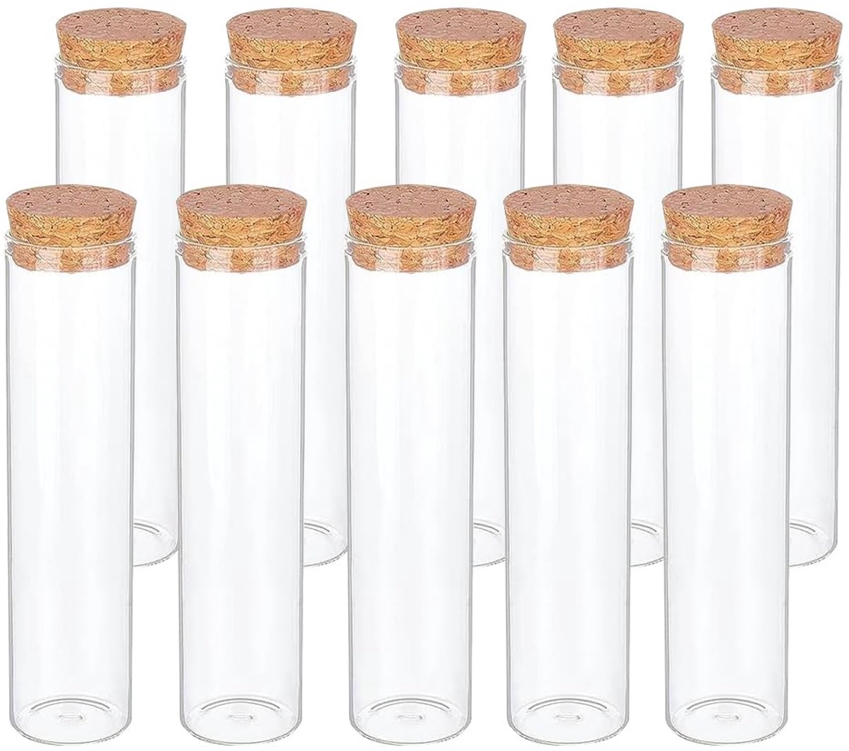 LATRAT 10 stuks 60 ml kruidenpotjes met kurk voor laboratorium, gastgeschenken, snoep