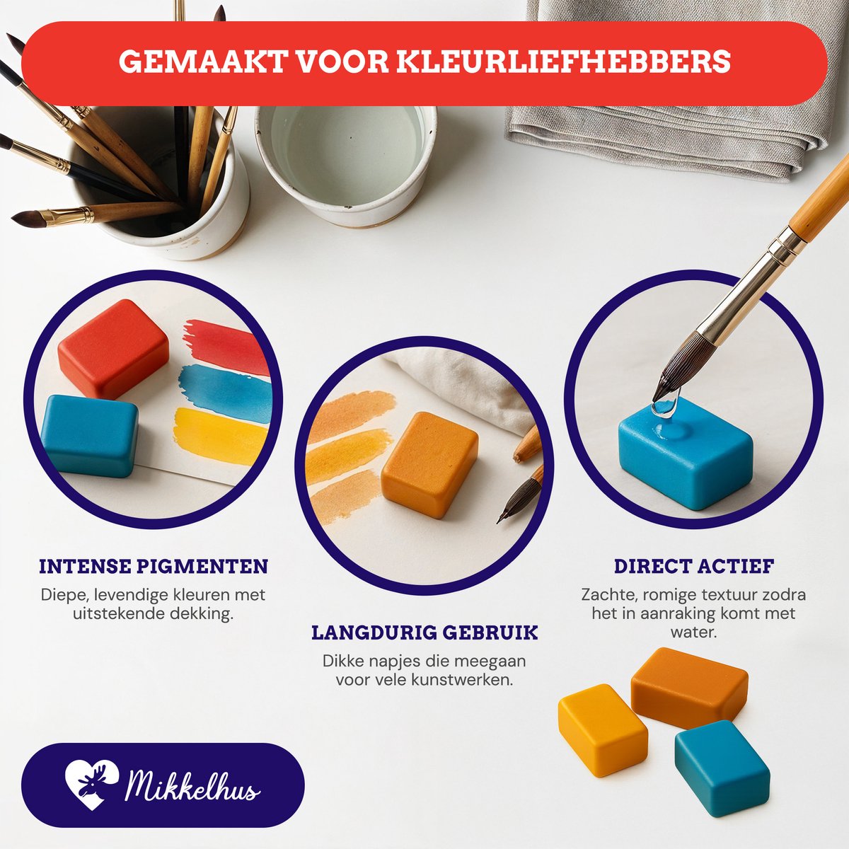Mikkelhus Aquarelverf Set - Verfset met 120 diverse kleuren aquarelverf - Voor volwassenen — afbeelding 9