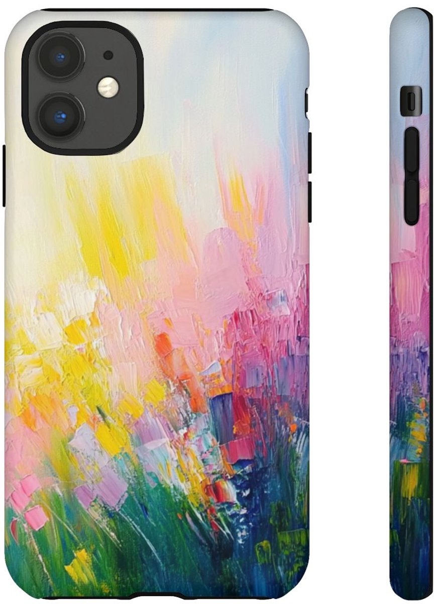 Abstracte Kleurrijke Penseelstreken – Telefoonhoesje Geschikt voor iPhone 11