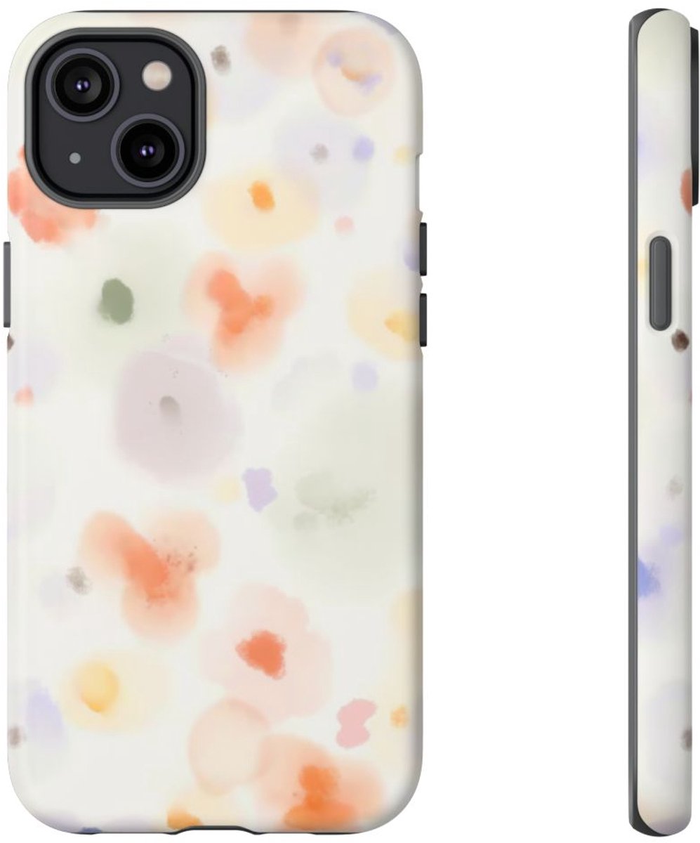 Zachte Abstracte Waterverf Stippen – Telefoonhoesje Geschikt voor iPhone 14 Plus