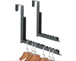 Opvouwbaar Telescopisch Droogrek - 2 stuks - Inklapbaar Wanddroogrek - Wandmontage voor Kleding - Kledinghanger - Uitklapbaar Kledingrek Wand - Wanddroogrek voor Kleding - Droogrek voor kleding aan de muur - Droogrek voor wasgoed - Grijs