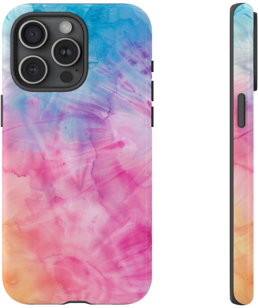 Rustig Tie-Dye Patroon – Telefoonhoesje Geschikt voor iPhone 15 Pro Max