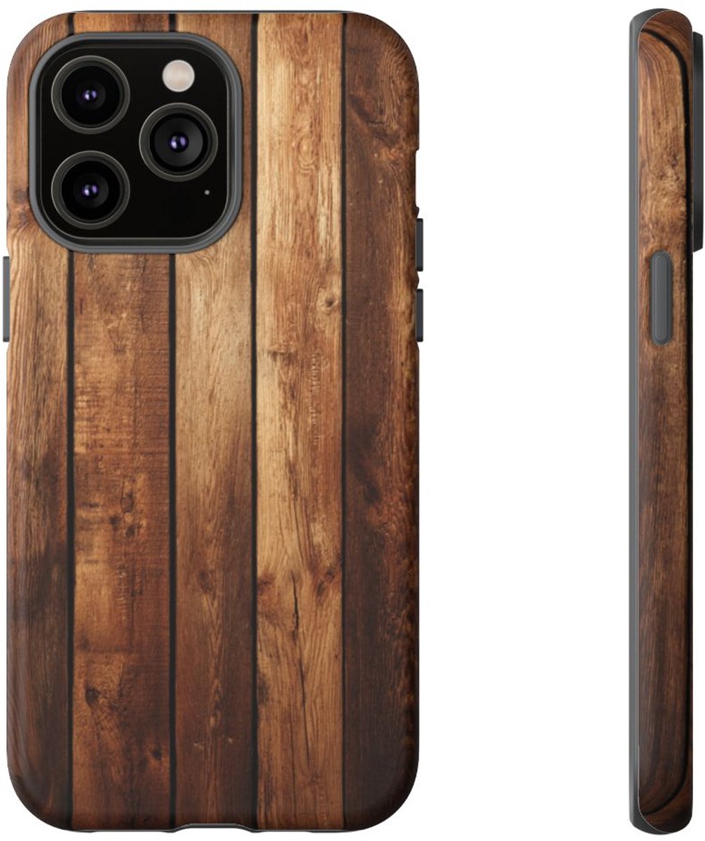 Rustiek Houten Panelen Design – Telefoonhoesje Geschikt voor iPhone 14 Pro Max