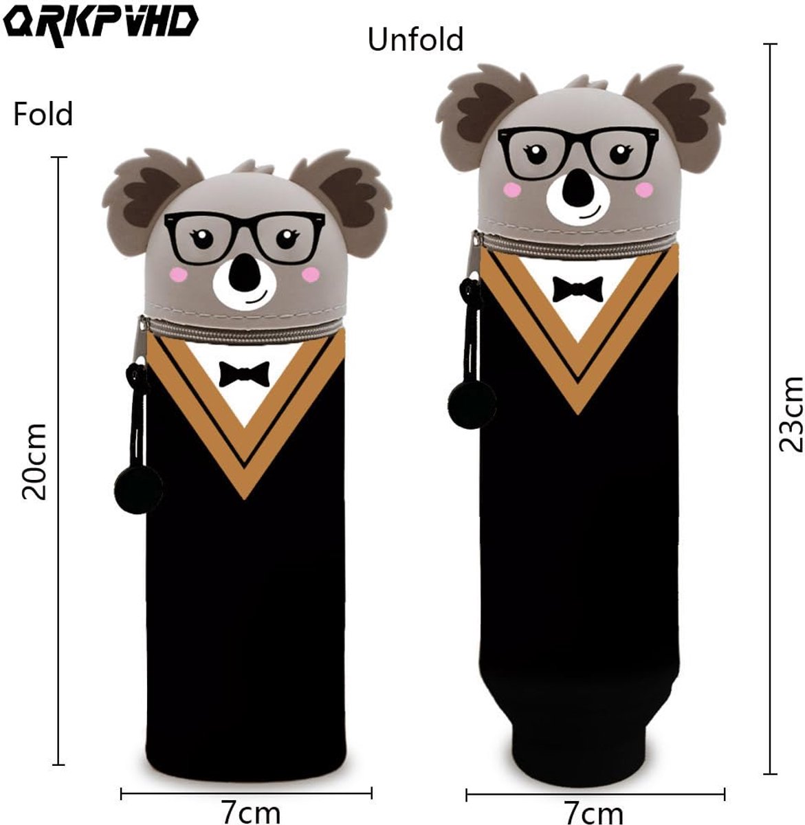 QRKPVHD 2-in-1 zachte siliconen hoes - afstudeercadeau student Kawaii Koala etui - etui, staande etui, dierenpenhouder, etui etui meisje jongen