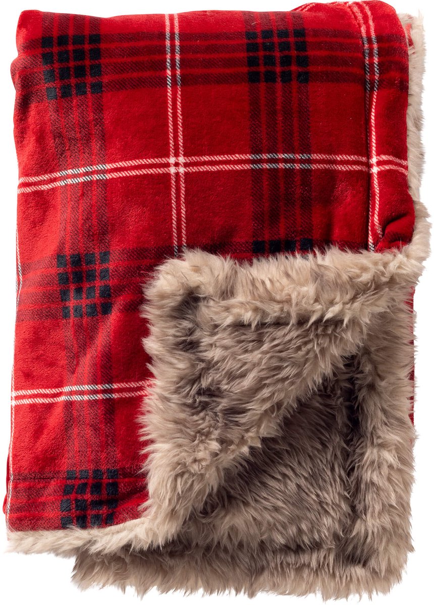 Textino ROBBY - plaid 140x180 cm - geruit - bontlook - Biking Red - rood