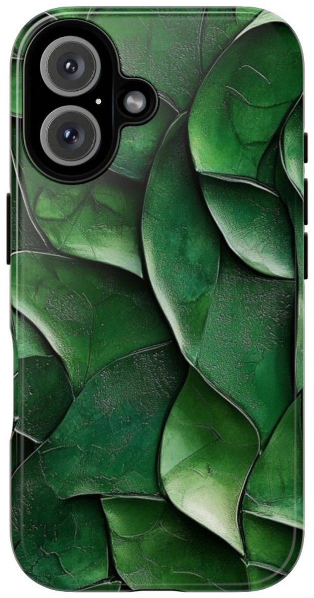Groen Gesculptuurd Bladmotief – Telefoonhoesje Geschikt voor iPhone 16