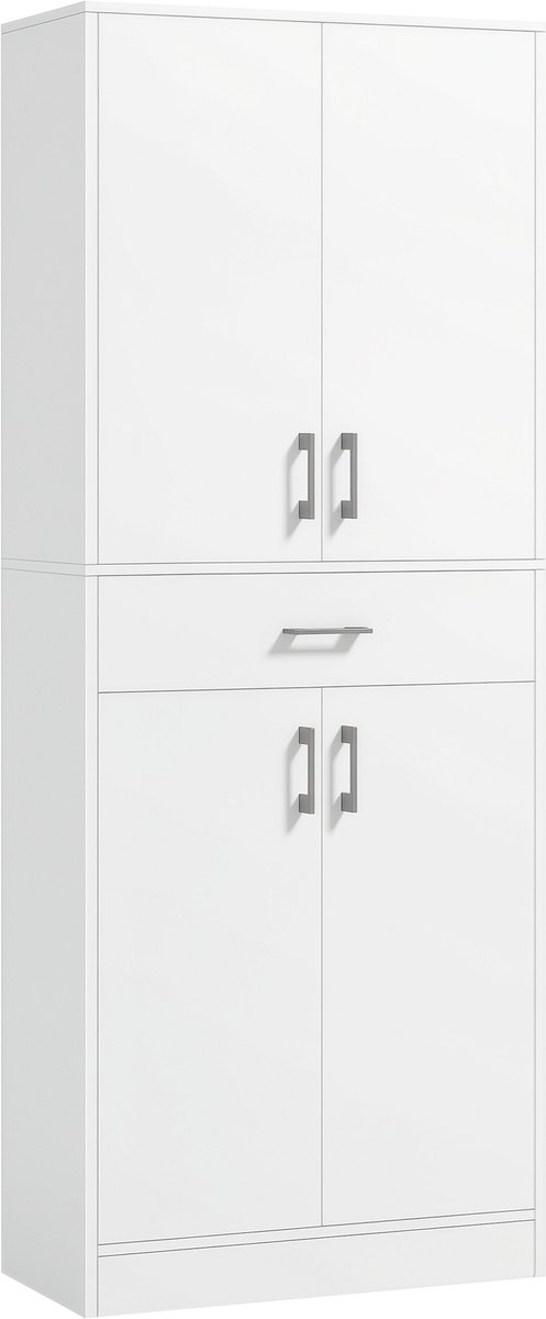 HOMCOM-Keukenkast-70,8x34x180cm-Hout-Wit