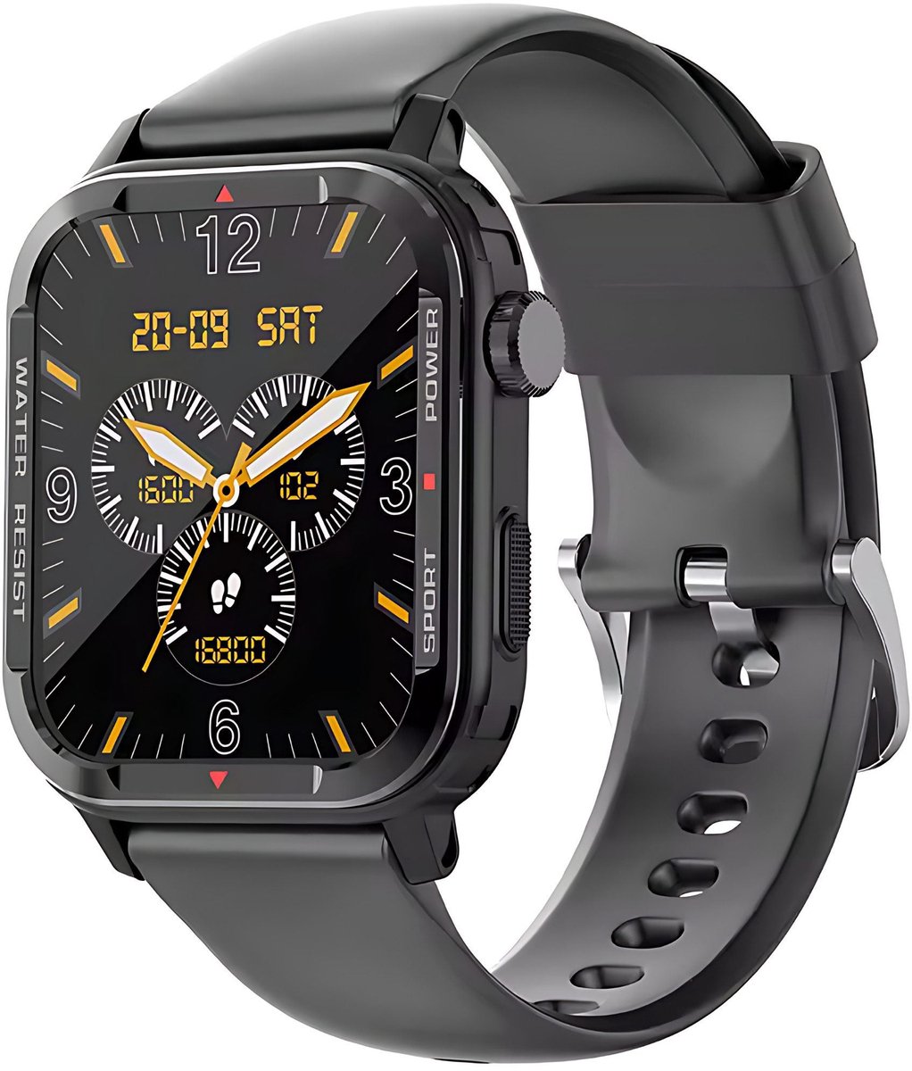 Manike G96 Smartwatch – 1,85 TFT Display - Hartslag & Bloeddrukmeting - SpO₂ - Slaapmonitoring - Multisport - IP67 Waterdicht - 7 Dagen Batterij - Meldingen, Android & iOS Compatibel