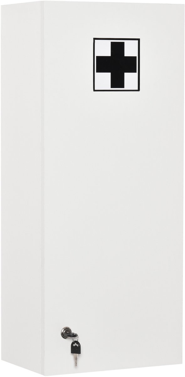 Kleankin medicijnkast - spaanplaat - glas - 30x20x70 cm - wit