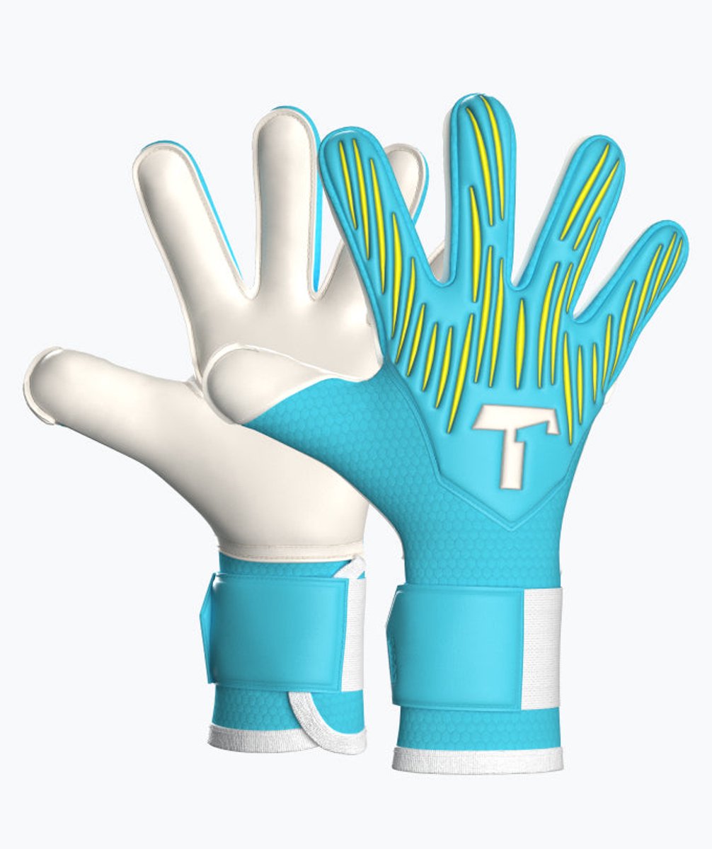T1TAN Rebel 2.0 Sky Blue Junior Keepershandschoenen kinderen - met vingerbescherming - Maat 6