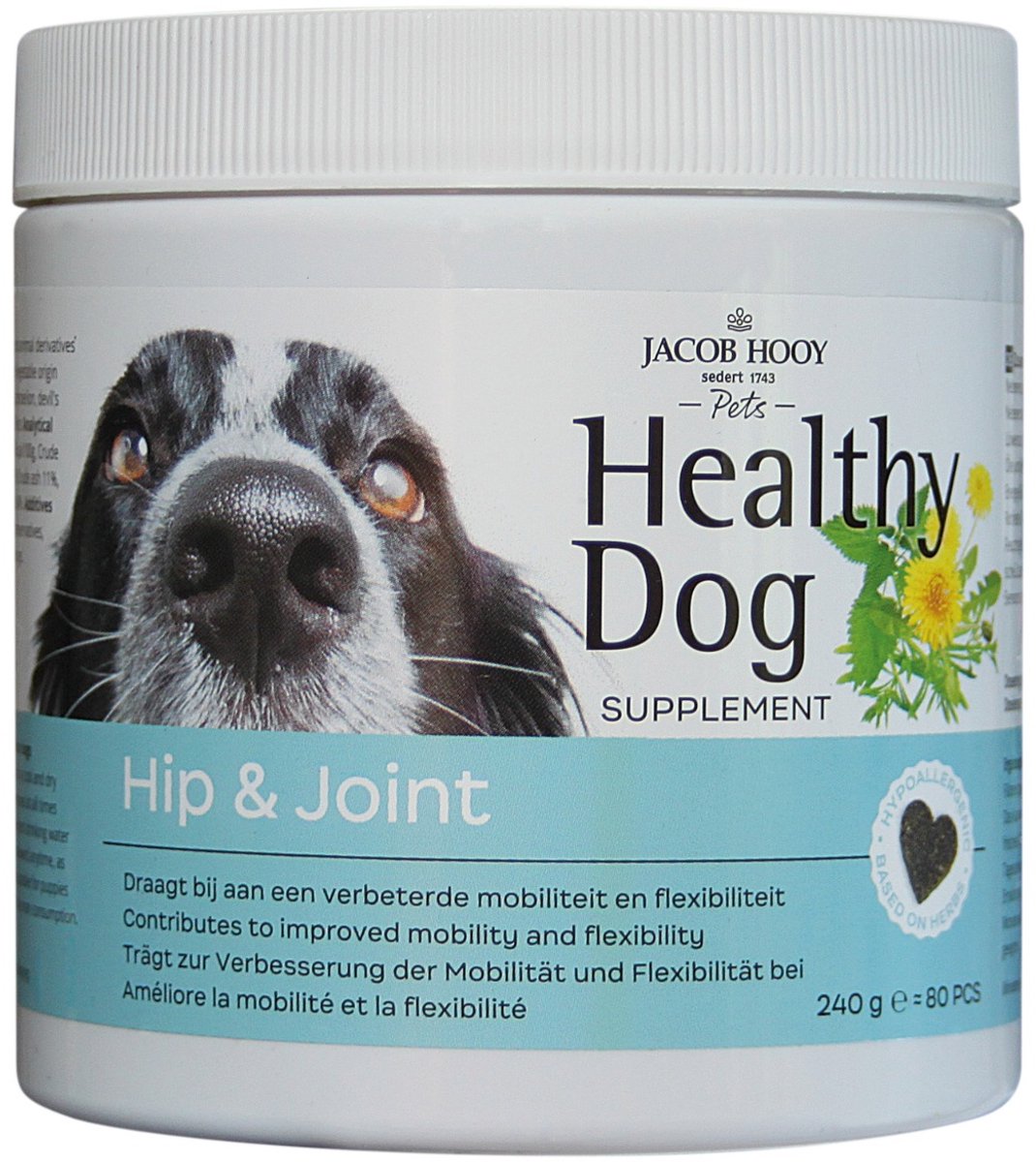 Jacob Hooy Healthy Dog Hip & Joint - Voedingssupplement - 80 stuks