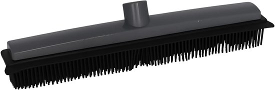 Rubberen bezem - L120 cm - rubber/metaal - grijs - kappersbezem - binnen van Sorbo — afbeelding 3