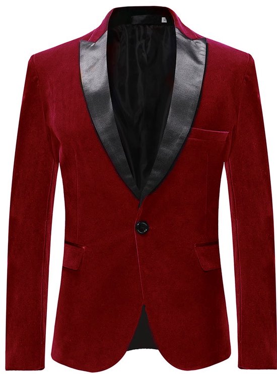 ALLTHEMEN Heren Fluwelen Blazer - Klassieke Halslijn - L