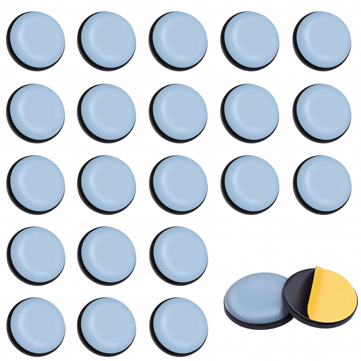 Set van 8 antikras meubelbeschermers (rond, 25 mm, PTFE)
