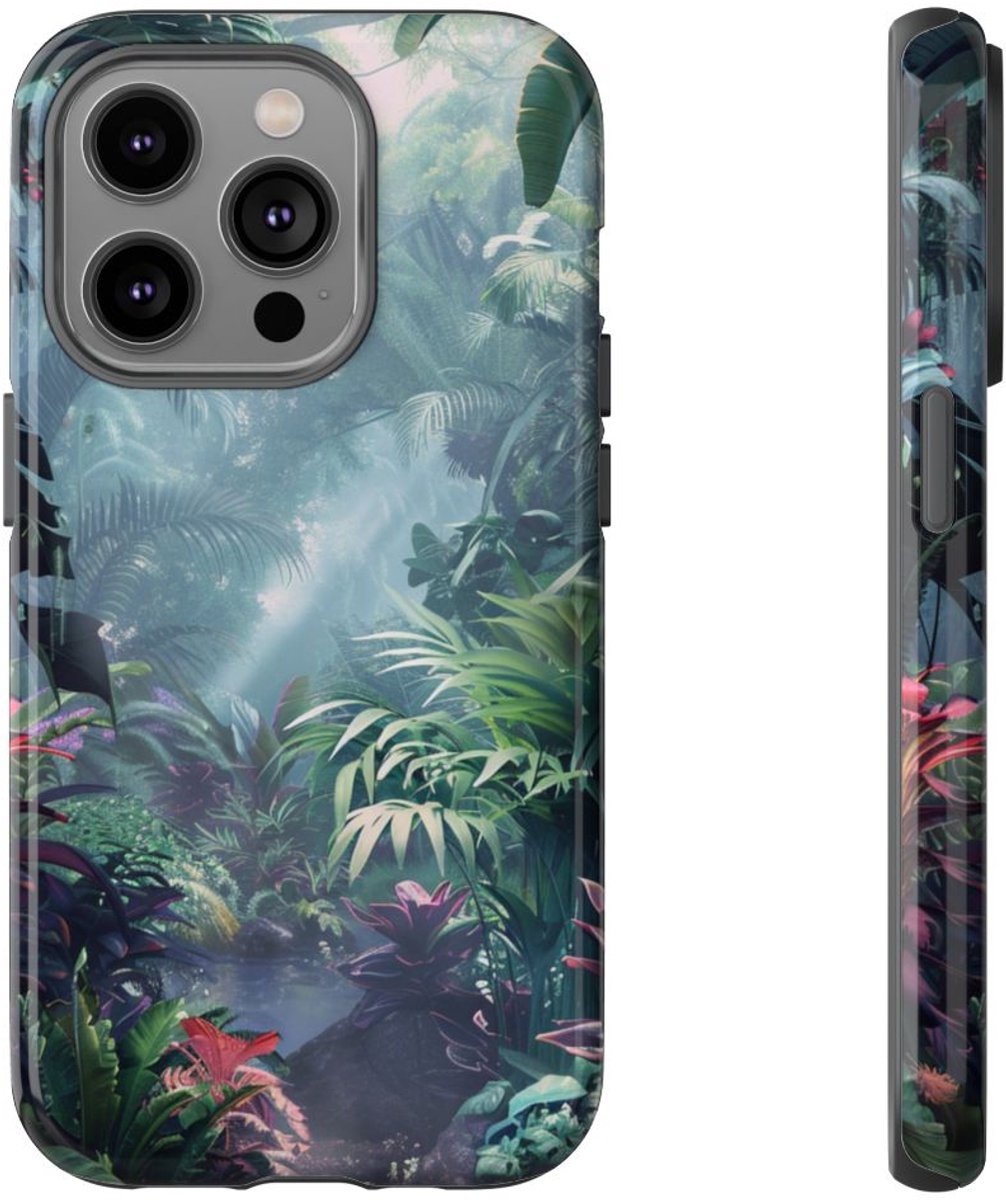 Weelderige Tropische Jungle – Telefoonhoesje Geschikt voor iPhone 14 Pro