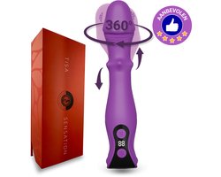 SlipperyHeights® Tisa - Triple 360° Stotende Vibrator - Clitoris en G-Spot Stimulatie - LCD Scherm - Intense 27 Standen - Siliconen Sex Toy voor Vrouwen - Dildo - Donkerpaars