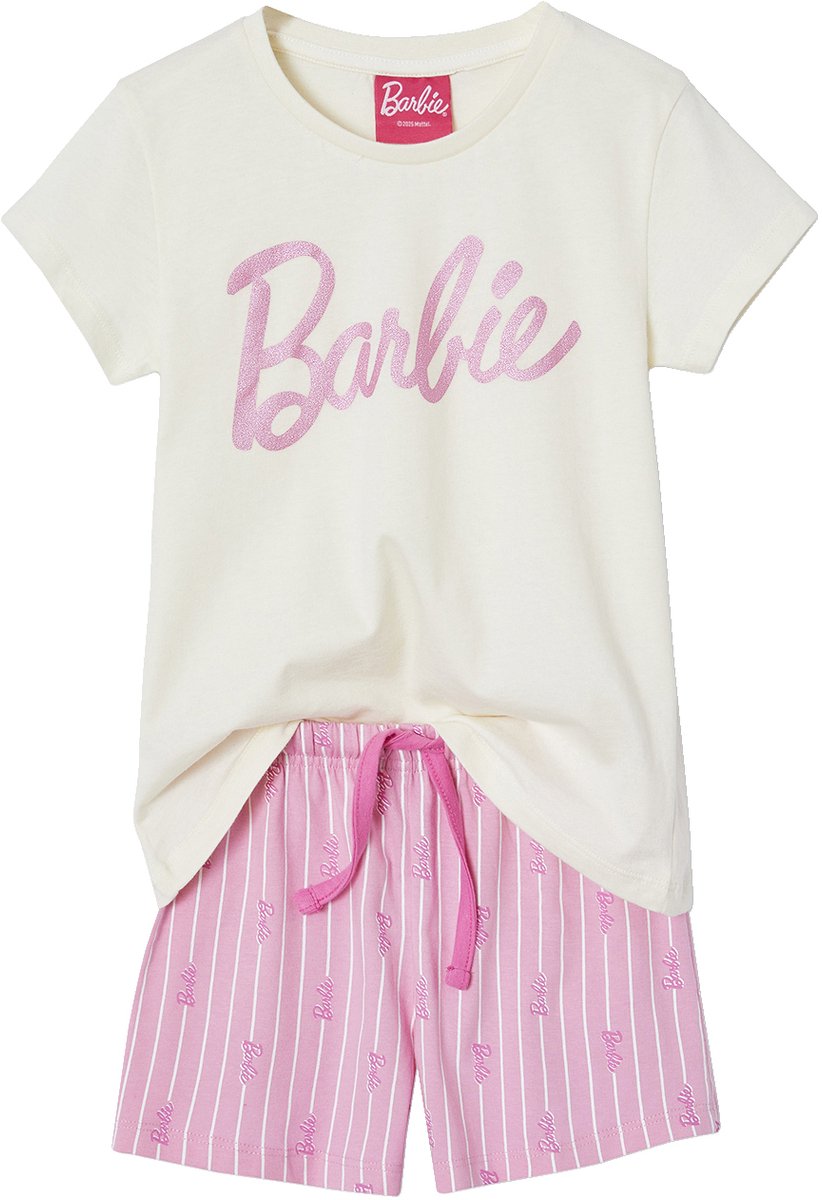 vertbaudet Kurzer Mдdchen Schlafanzug BARBIE mit Glanzmotiv snoepjesroze