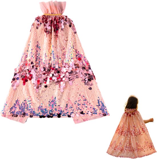 XEPST Prinses cape voor kinderen, prinsessenkostuum, accessoires, prinsessenkostuum, prinses, pailletten, voor meisjes, voor feest, verjaardag, carnaval, Kerstmis XEPST Prinses cape voor kinderen, prinsessenkostuum, accessoires, prinsessenkostuum, prinses, pailletten, voor meisjes, voor feest, verjaardag, carnaval, Kerstmis