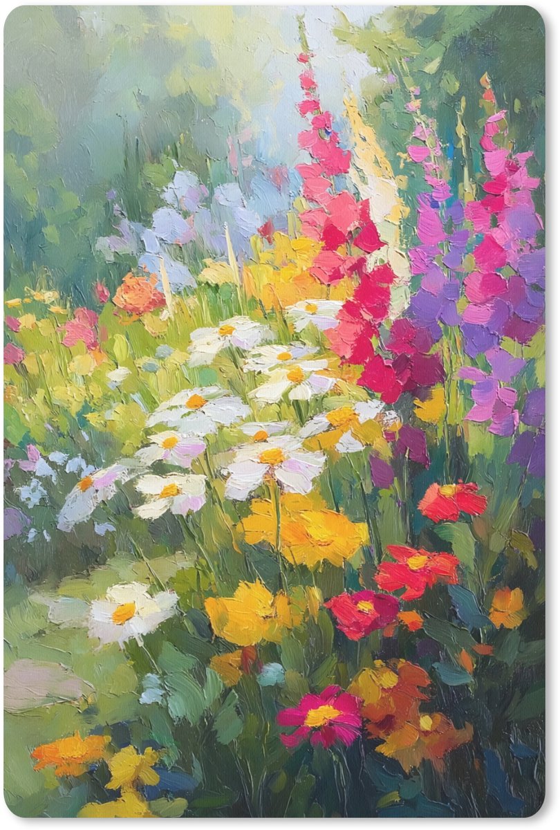 Muismat 18x27 cm - Mousepad Zomertuin - Sfeervol - Bloemen - Muismatten