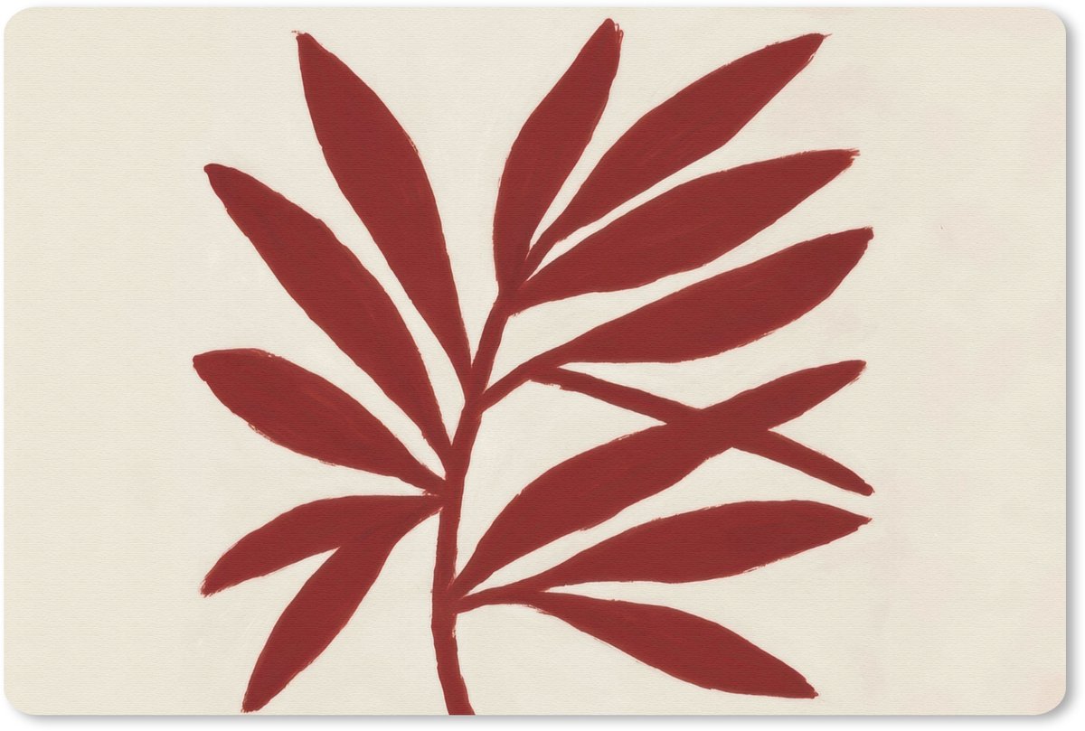 Muismat 27x18 cm - Mousepad Tak - Bladeren - Rood - Muismatten