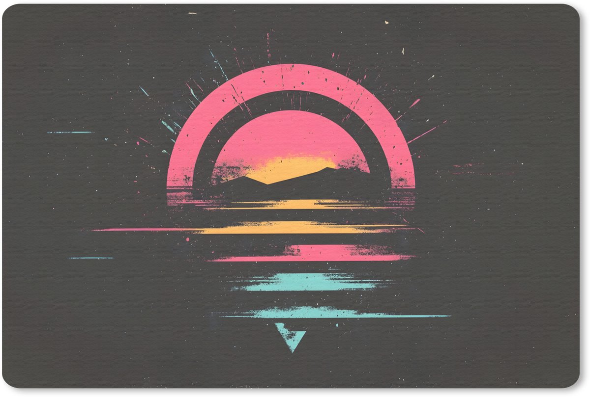 Muismat 27x18 cm - Mousepad Cirkel - Abstract - Roze - Muismatten