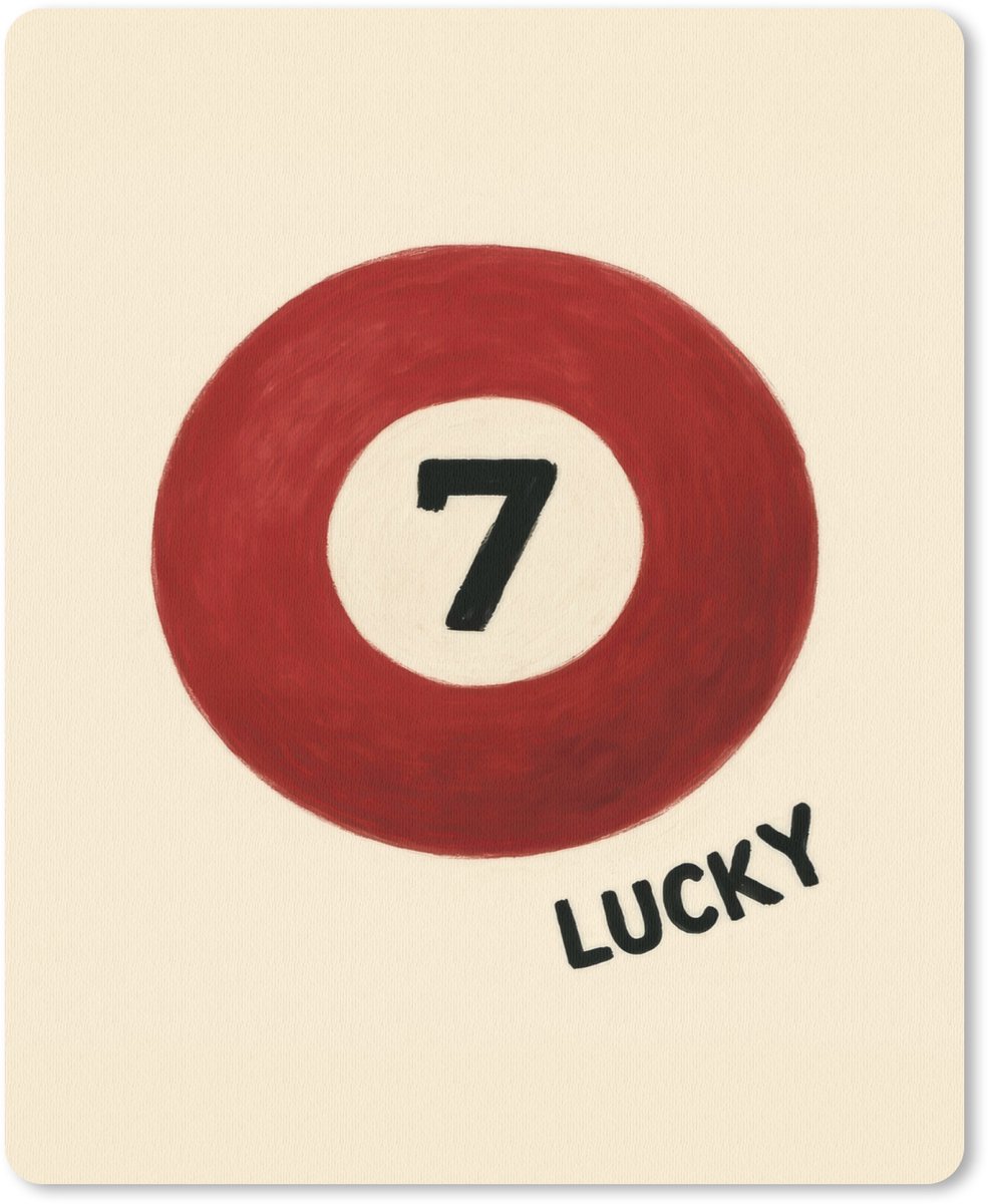 Muismat 19x23 cm - Mousepad Cirkel - Zeven - Lucky - Rood - Muismatten