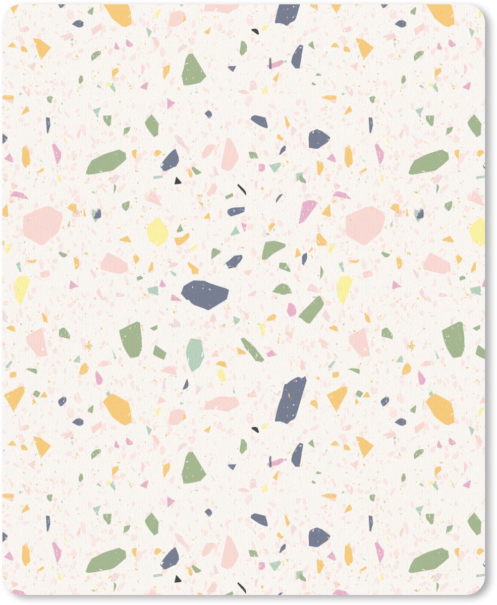 Muismat 19x23 cm - Mousepad Terrazzo - Patroon - Kleurrijk - Festival - Muismatten