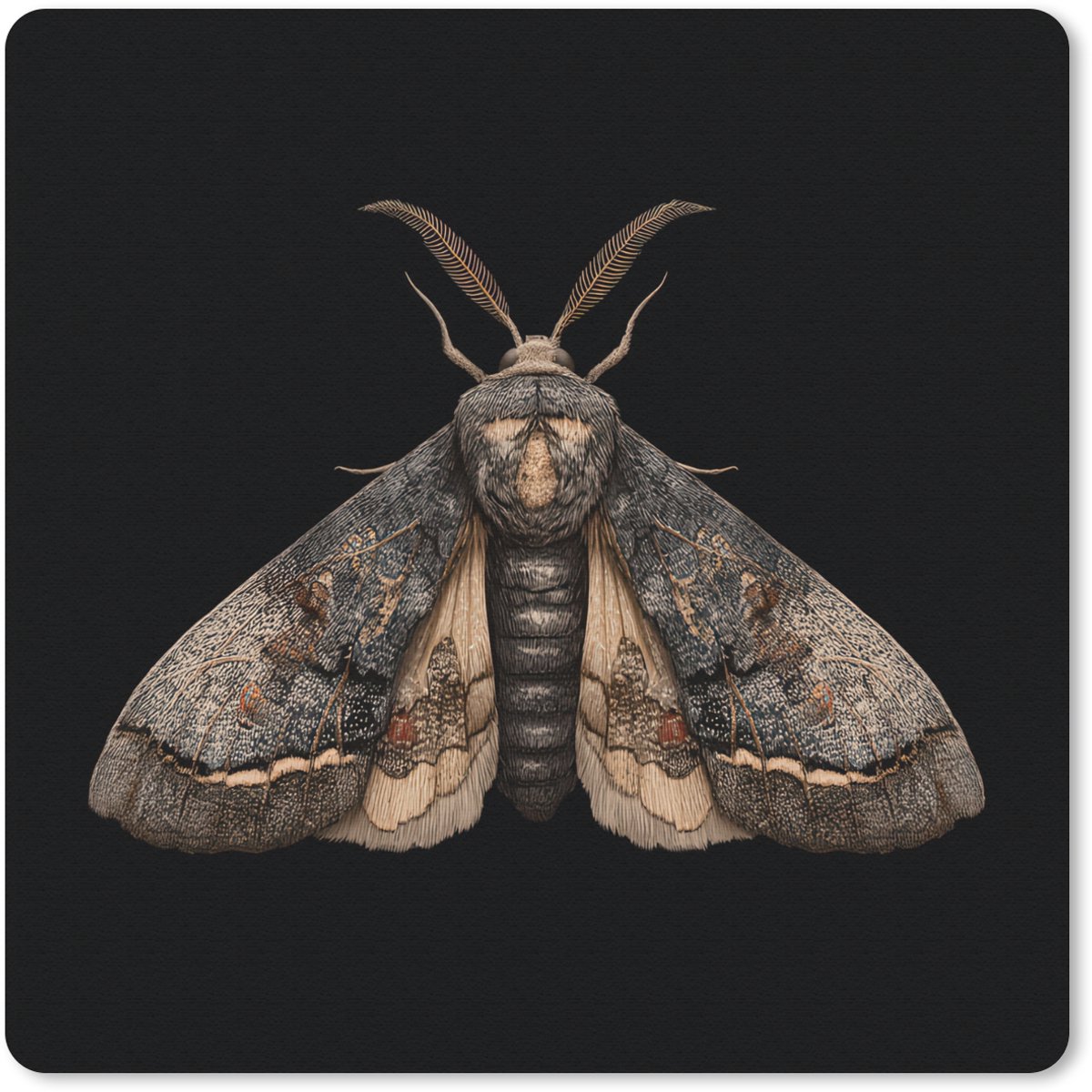Muismat 30x30 cm - Mousepad Mot - Bladachtig - Grijs - Muismatten