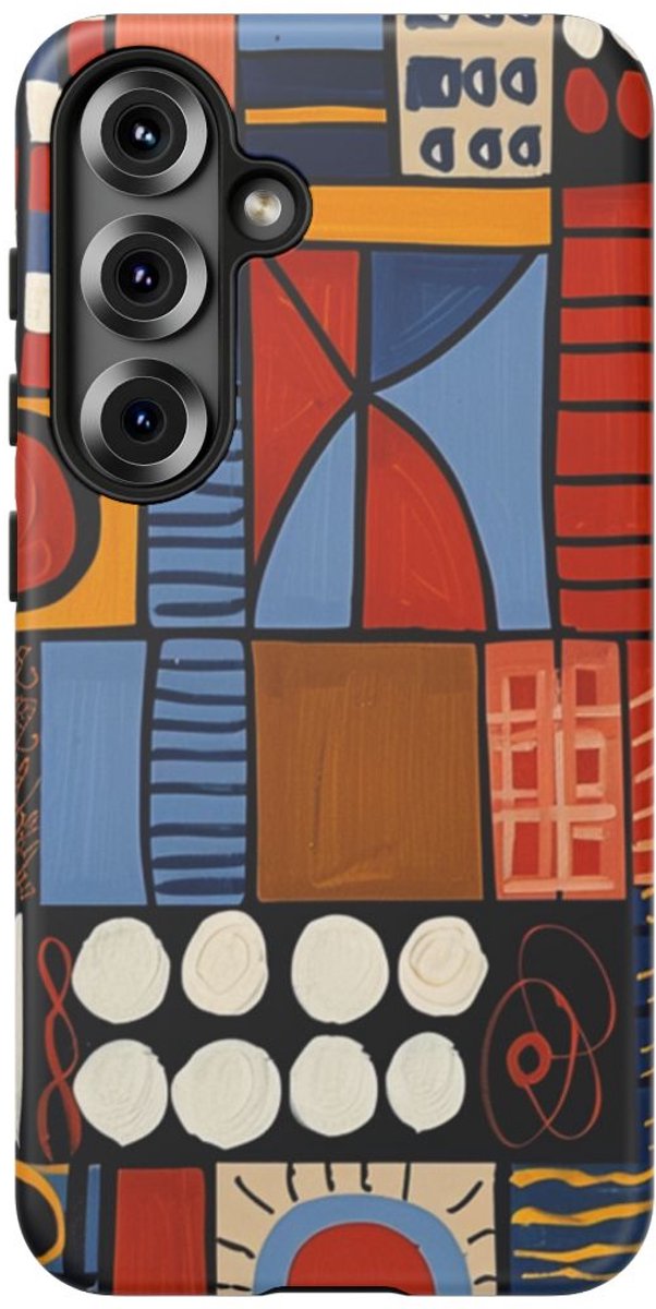 Kleurrijk Geometrisch Patroon – Telefoonhoesje Geschikt voor Samsung Galaxy S25