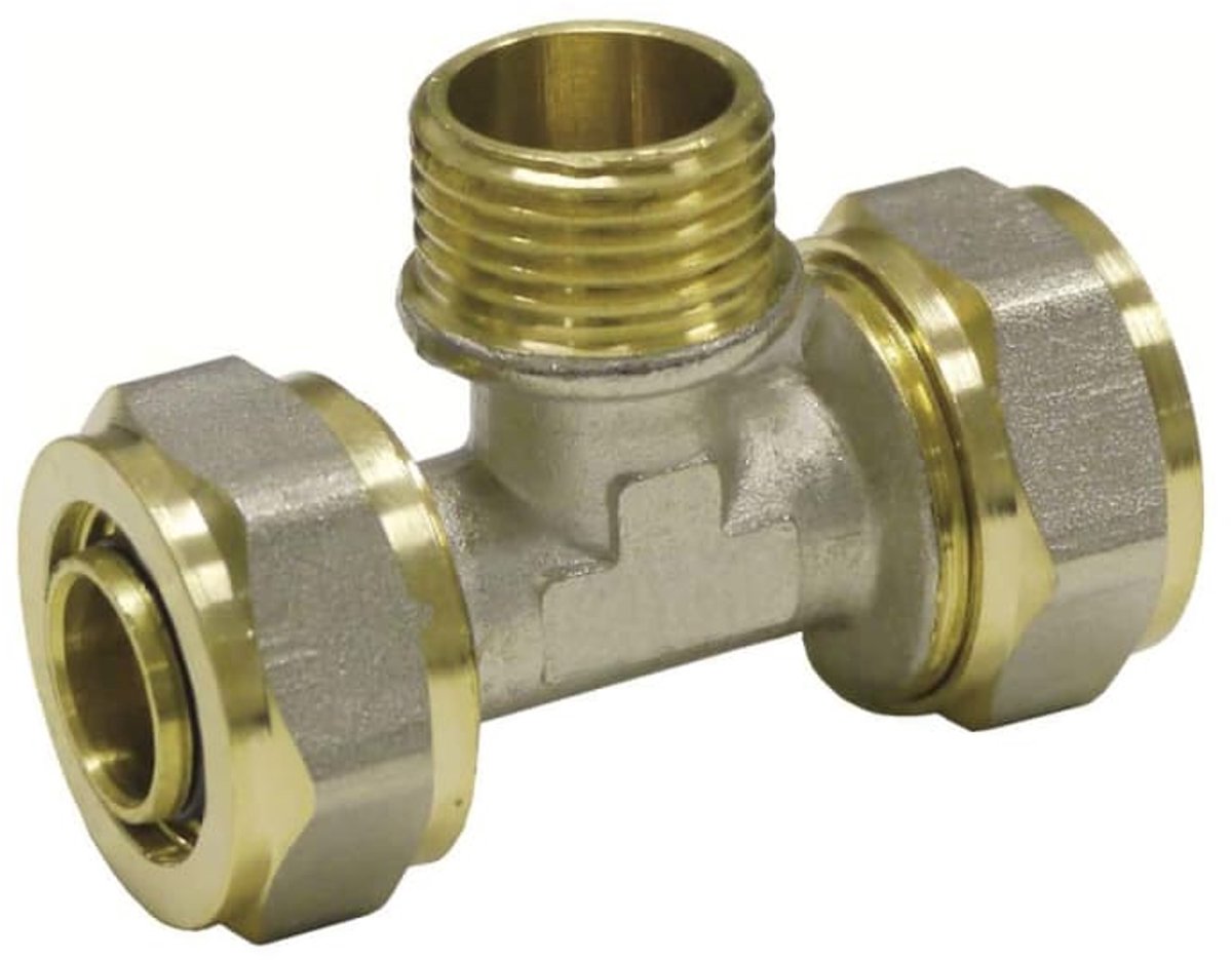 Schroefkoppeling T-Stuk 26 x 3 - 1" AG - Waterleiding