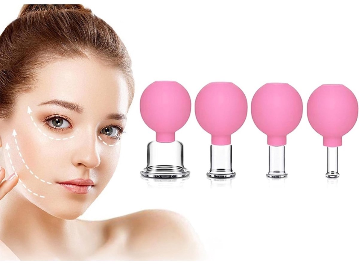 EXCITAT Cupping Set - Facial Cupping - Gezicht Cupping - Cupping Set Massage - Anti Cellulitis Therapie - Premium Kwaliteit - Set van 4 stuks
