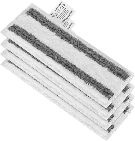 Chiffons de nettoyage à vapeur - Chiffons de nettoyage en microfibre - Convient à la série Karcher Easyfix SC - Convient aux nettoyeurs vapeur Karcher SC1, SC2, SC3, SC4, SC5 Balai accessoire - Set de 4 - 34,5*11,5*1cm