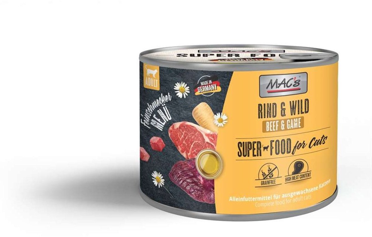 MACs MAC's CAT - Gourmet blikje 6x200g - Eend & Konijn