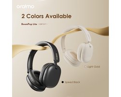 oraimo BoomPop Lite – Draadloze Koptelefoon – 65u Batterij – ENC Microfoon – Gaming Mode - Gris antraciet