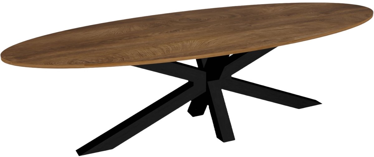 Eettafel ovaal 300cm Rato bruin ovale tafel MDF eetkamertafel