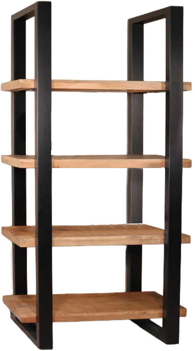Boekenkast mangohout Zazo 200x100cm kast industrieel massief hout mango boekenrek