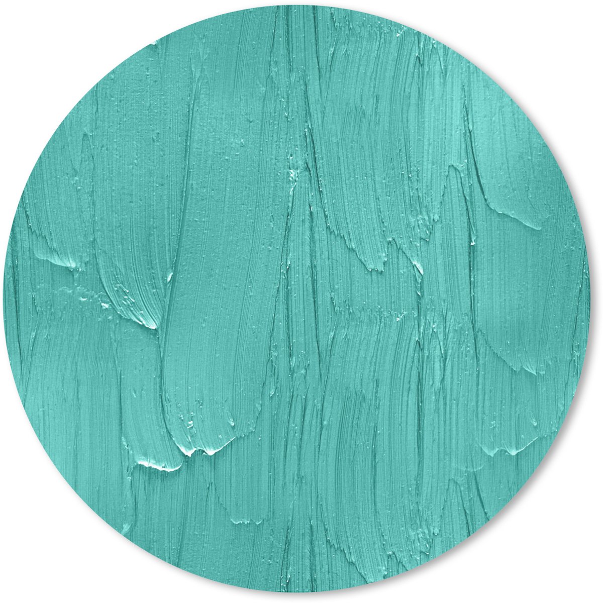 Muismat rond 40x40 cm - Mousepad Verf - Patronen - Turquoise - Ronde muismatten