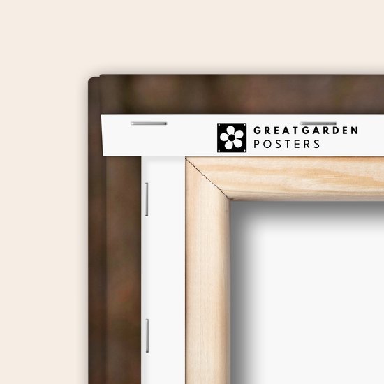 Achterkant van een tuincanvas met het Greatgarden Posters logo.
