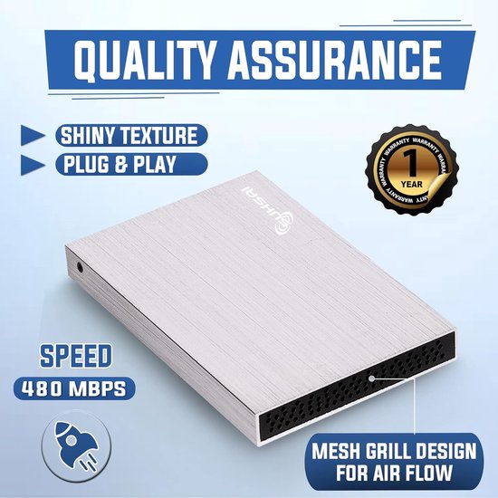 RFWR® Draagbare Externe Harde Schijf USB 2.0 1TB - Slanke 2,5 Inch HDD voor Back-up en Opslag van Merkloos — afbeelding 3