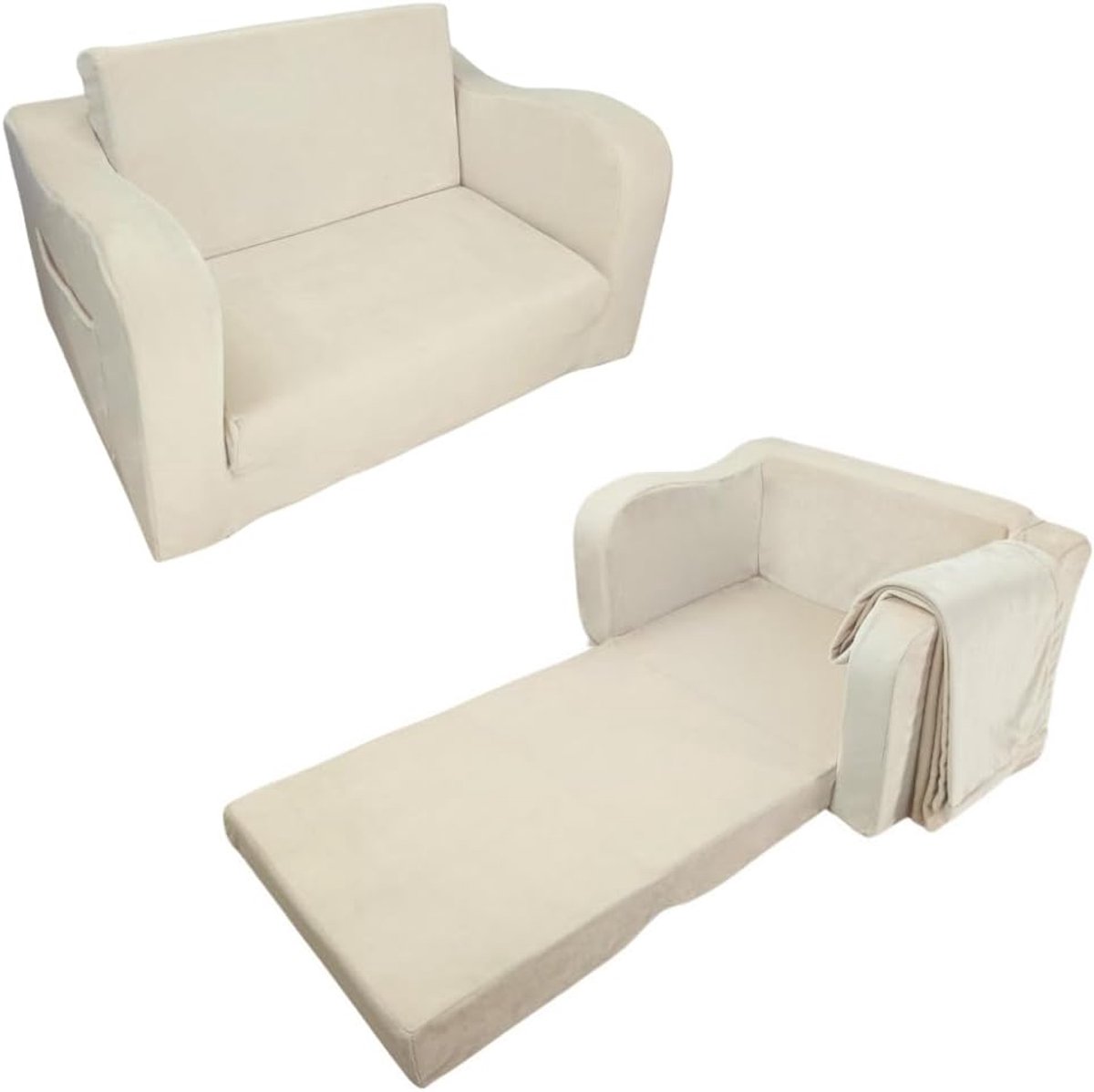 Lexium Store Lexium Grondbed - Peuterbed - Kinderbed - Bedhuisje - Huisbed - Grondbed Peuter - Laag Bed - Vloerbed Ivoor