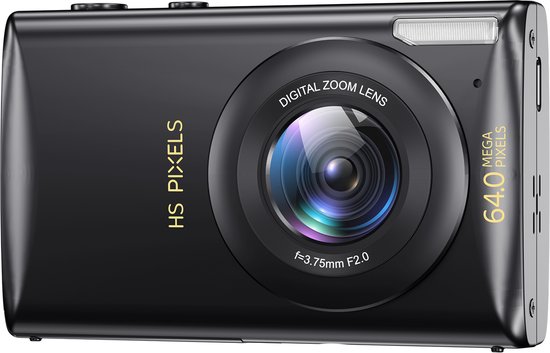 Oiadek Digitale camera, 4K 48MP autofocus, vlogging-camera met geheugenkaart, 32G, 16x digitale zoom, compacte digitale camera met 3,0 180° flip-scherm en oplader voor jongeren