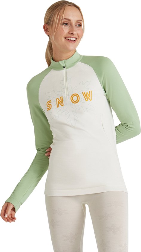 Falke Chemise thermo L/S pour femmes Off-White L