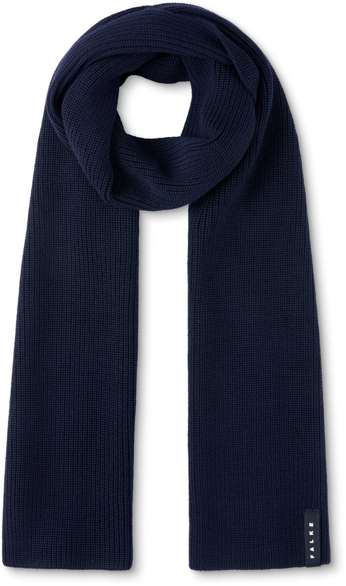 FALKE Basic Scarf Pearlstitch sneldrogend warm wol wintersjaal unisex blauw - maat ONESIZE